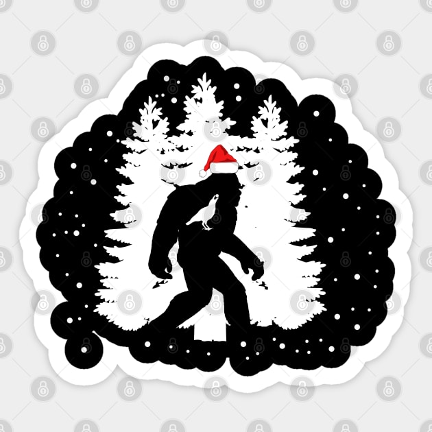 Bigfoot Santa Claus Bigfoot  Sasquatch Christmas Sticker by NIKA13